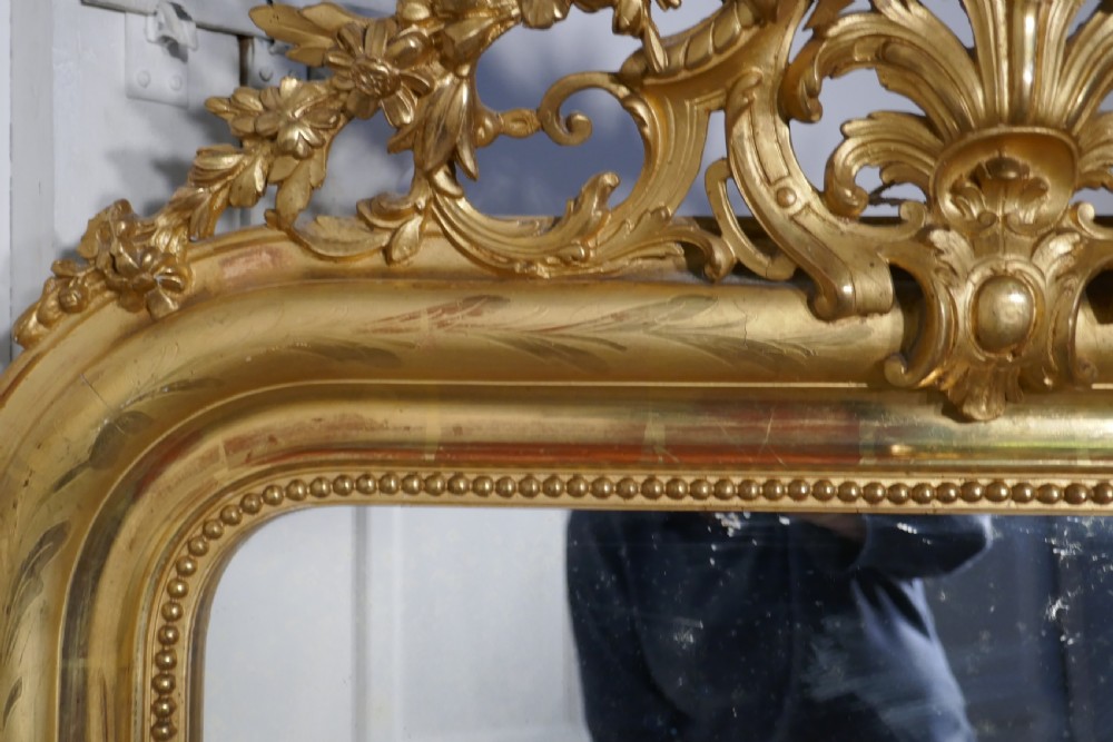 19th Century French Gilt Louis Philippe Wall Mirror View V