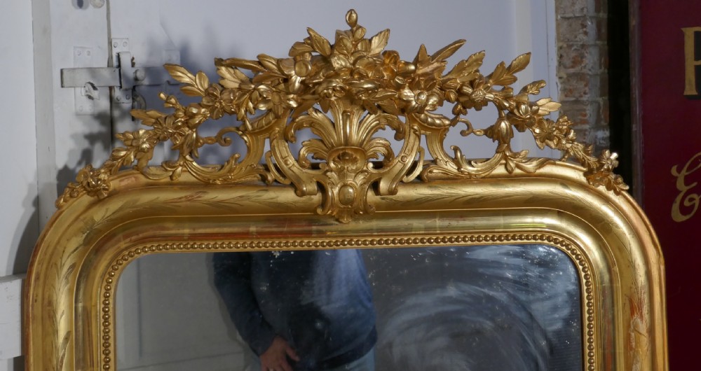19th Century French Gilt Louis Philippe Wall Mirror View III