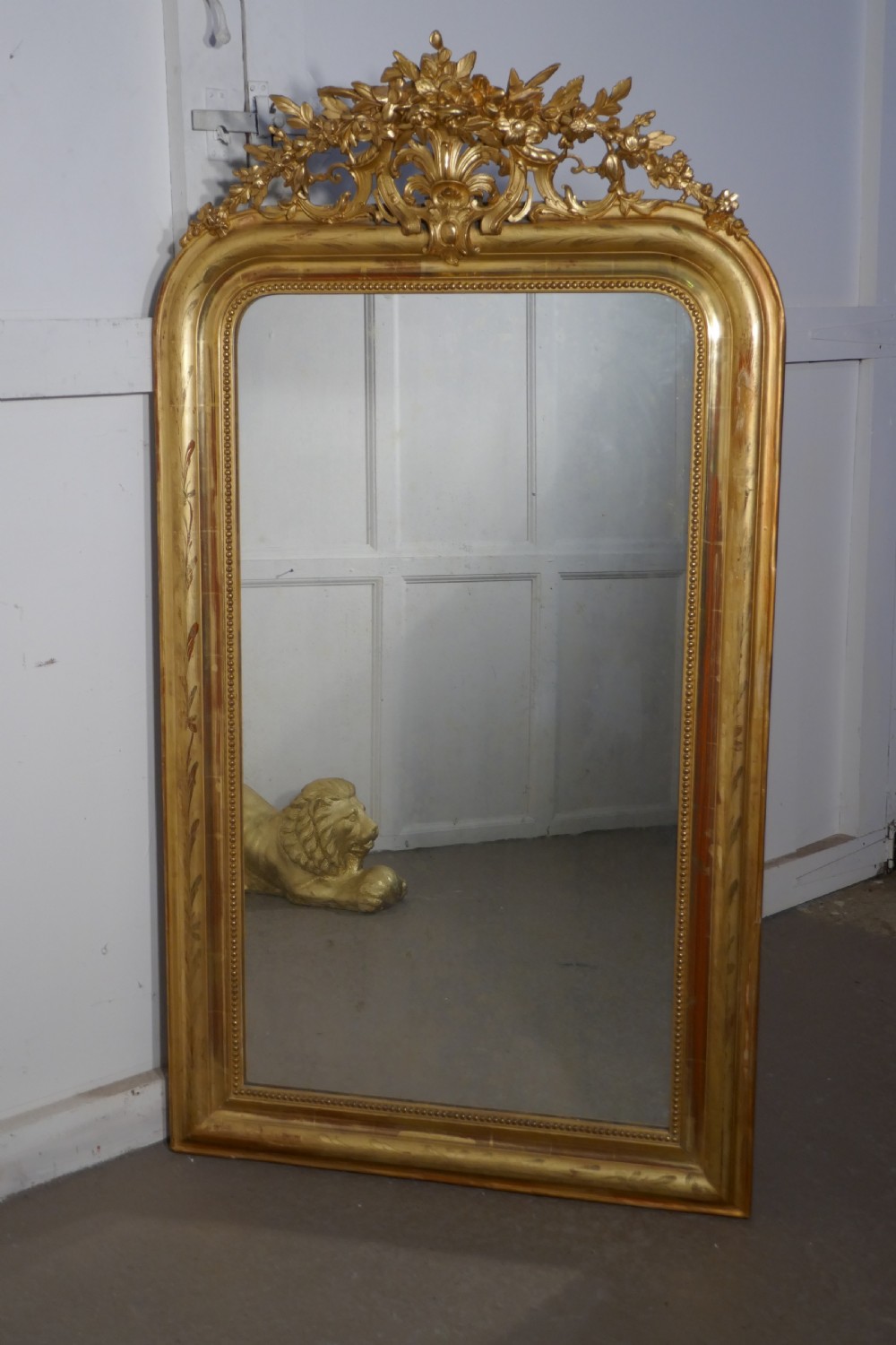 19th Century French Gilt Louis Philippe Wall Mirror View IV