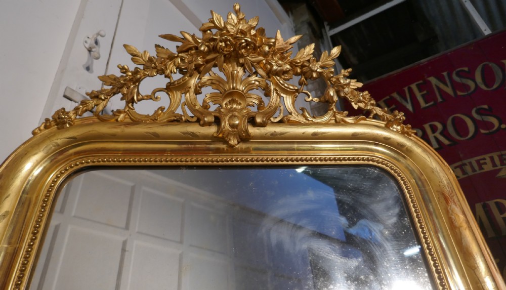19th Century French Gilt Louis Philippe Wall Mirror View VII