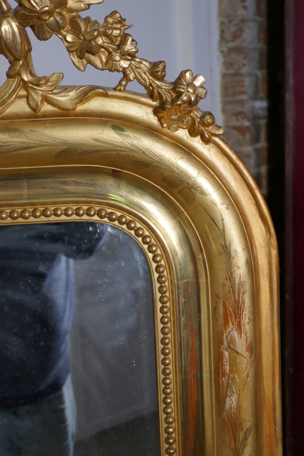 19th Century French Gilt Louis Philippe Wall Mirror View VIII