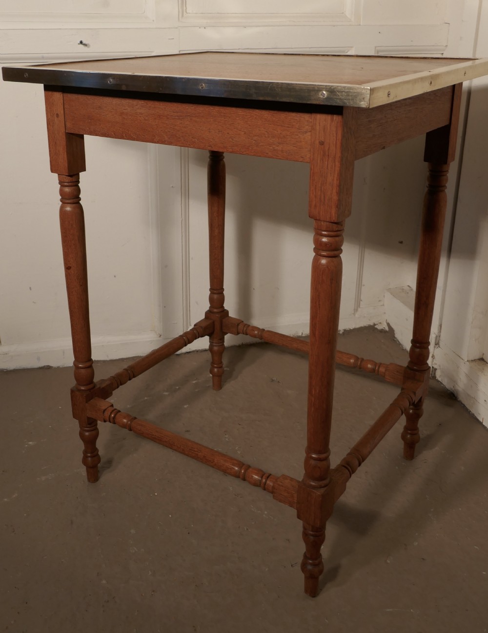 Art Deco Blonde Mahogany, Brass Bound Table View II