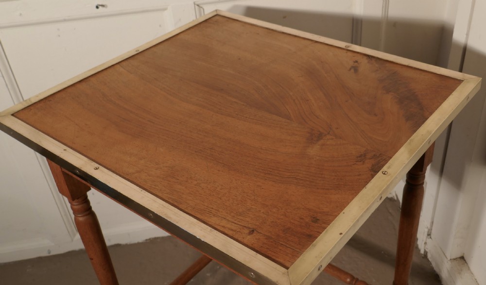 Art Deco Blonde Mahogany, Brass Bound Table View III