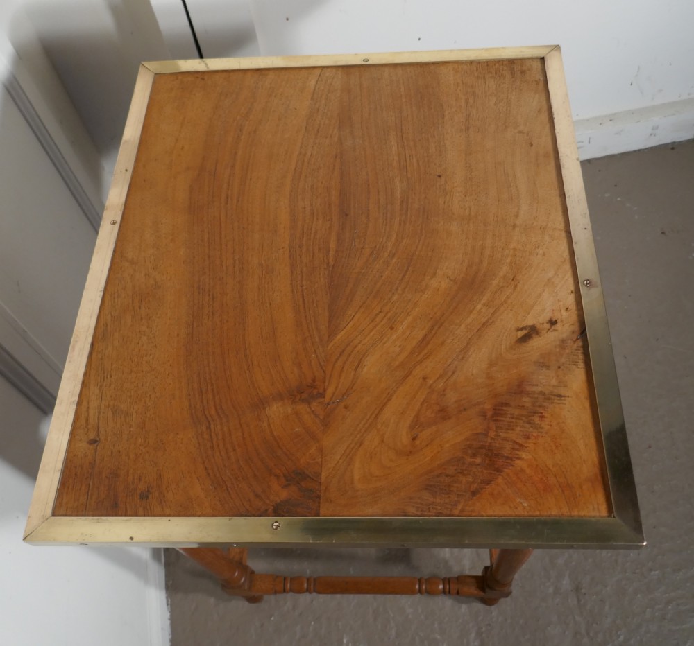 Art Deco Blonde Mahogany, Brass Bound Table View V