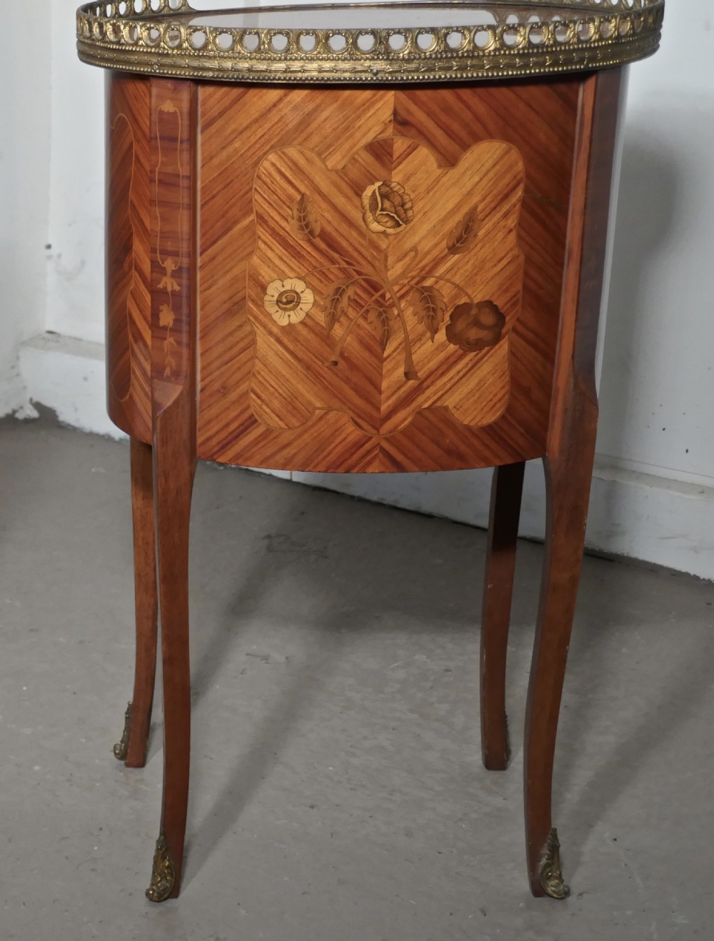 A Pair of French Oval Inlaid Drawer Tables  View IV