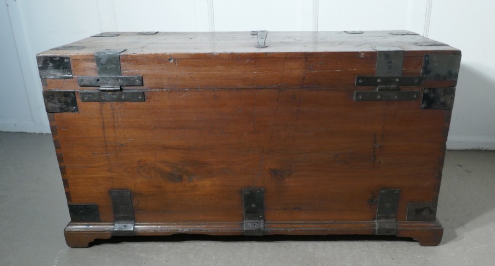 18th Century Heavy Iron Banded Traveling Silver Sea Chest View VI