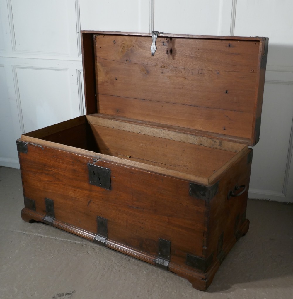 18th Century Heavy Iron Banded Traveling Silver Sea Chest View VIII