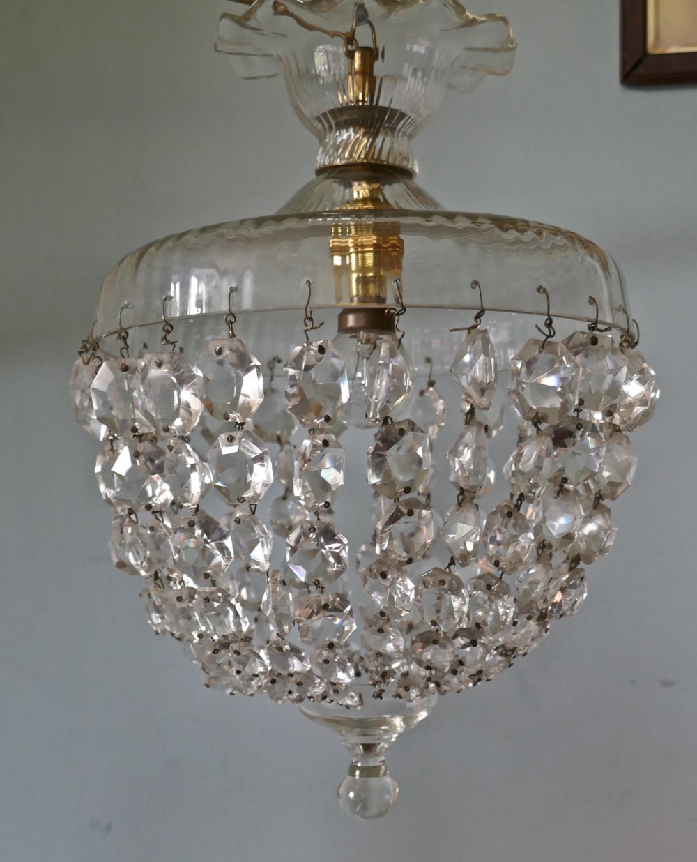 Large French Basket Crystal Chandelier View III