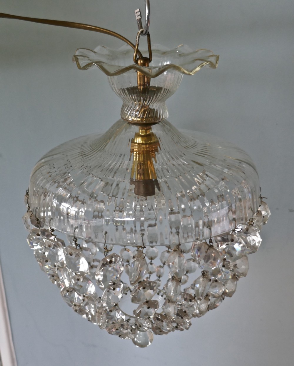 Large French Basket Crystal Chandelier View IV