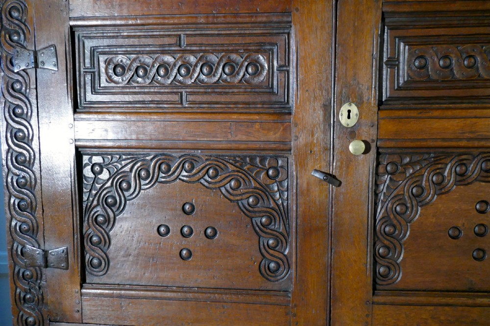 17th Century Welsh Oak Housekeepers Hanging Cupboard View V