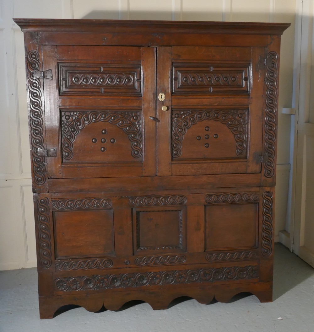 17th Century Welsh Oak Housekeepers Hanging Cupboard