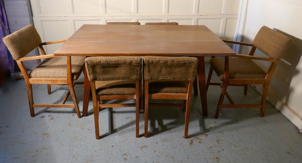Limed Oak Extending Dining Table and set of 6 Chairs View II