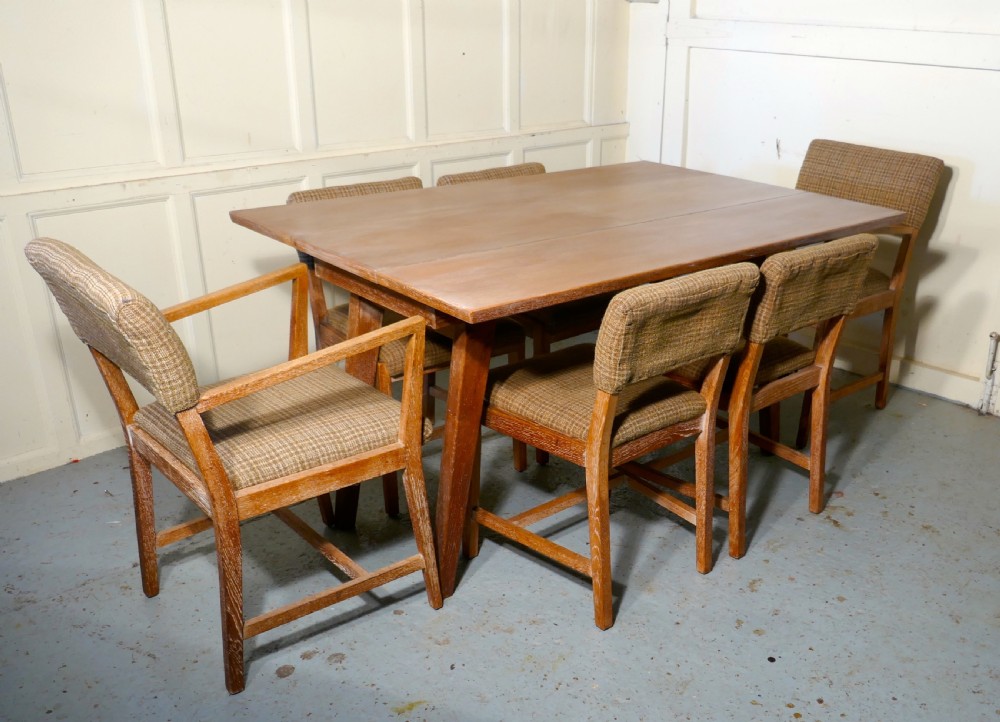 Limed Oak Extending Dining Table and set of 6 Chairs