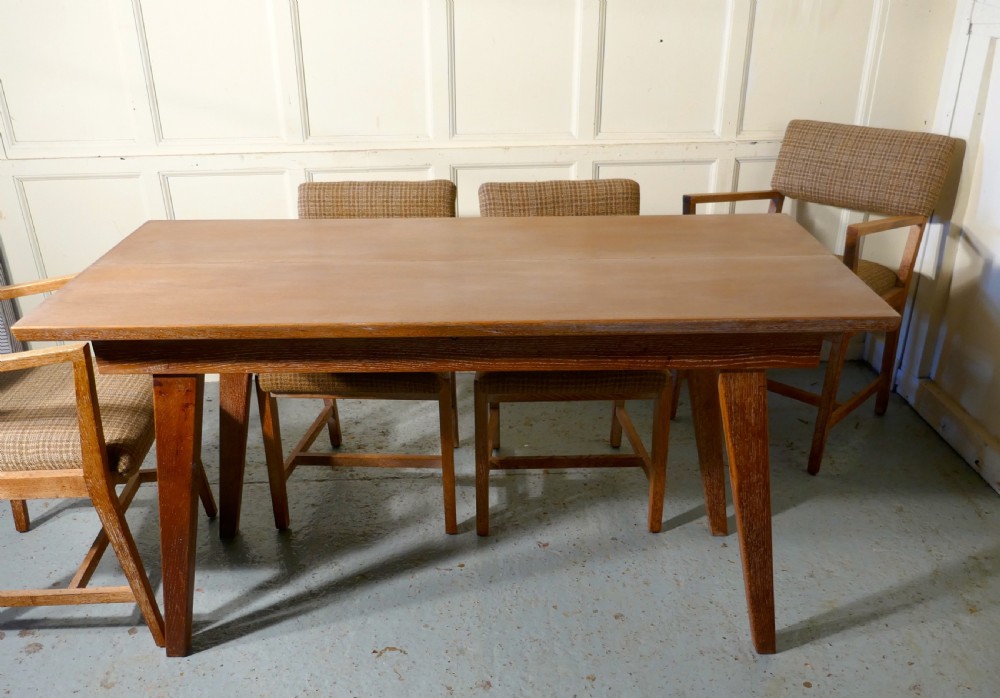 Limed Oak Extending Dining Table and set of 6 Chairs View XI