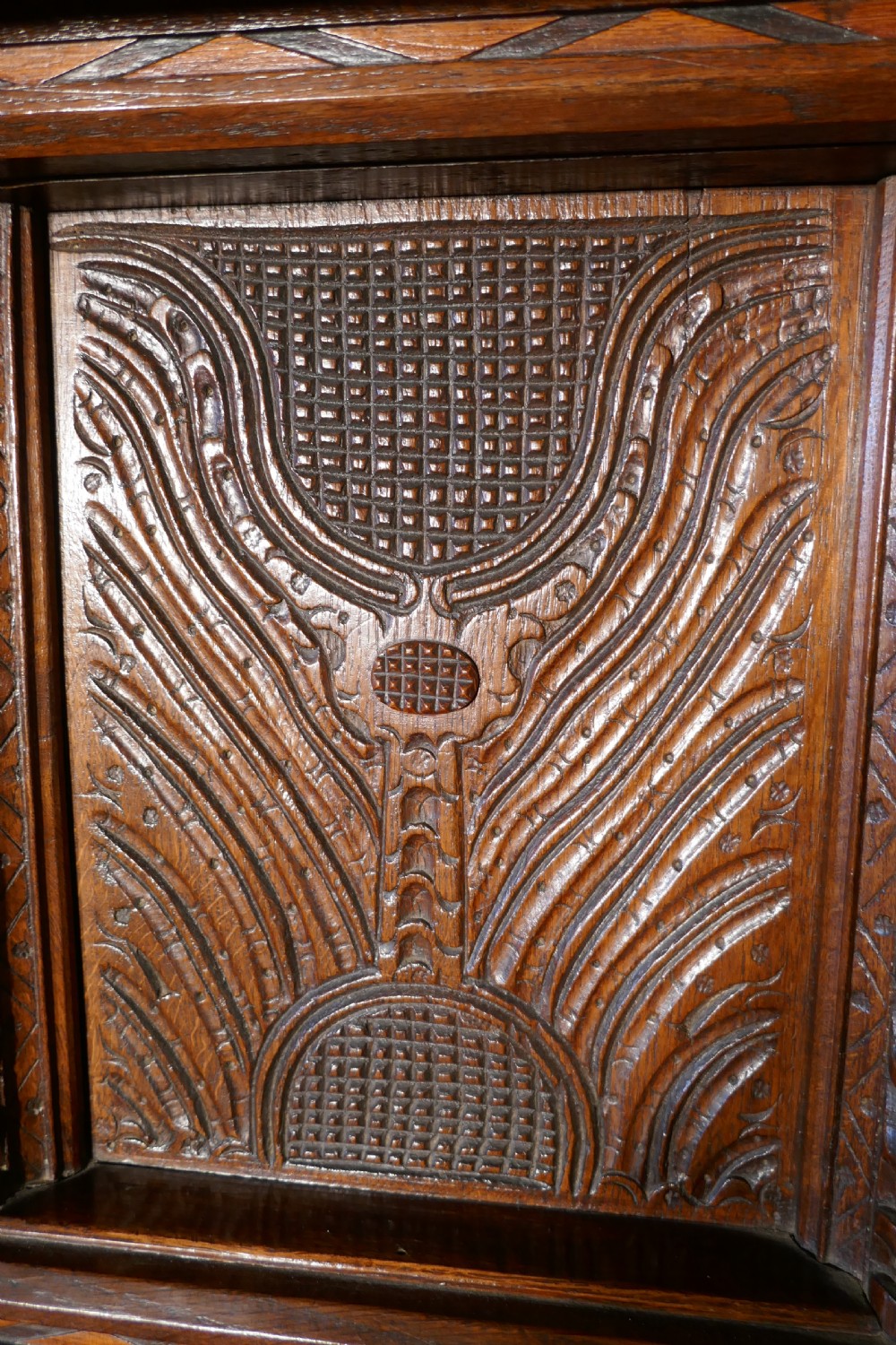 17th  Century Carved Oak Court Cupboard,  View XI