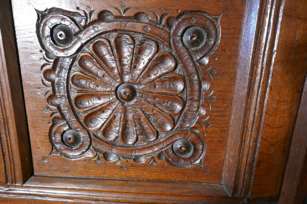 17th  Century Carved Oak Court Cupboard,  View II