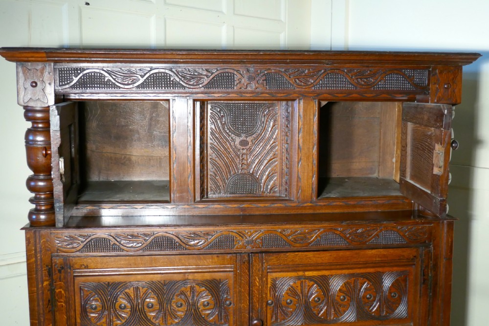 17th  Century Carved Oak Court Cupboard,  View IV