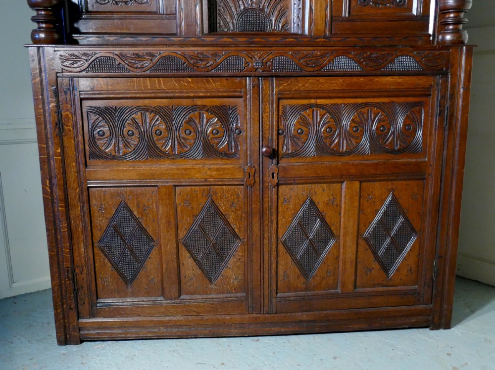 17th  Century Carved Oak Court Cupboard,  View VII