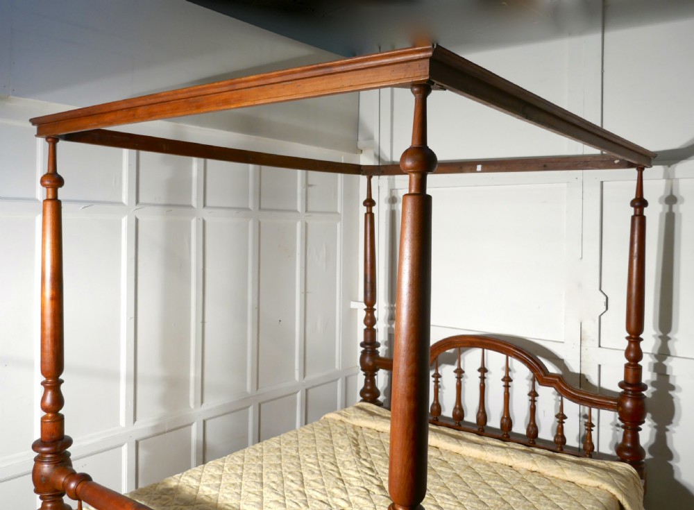 Colonial Raj Four Poster 6ft Bed, Anglo Indian Carved 4 Poster Large Double Bed View II