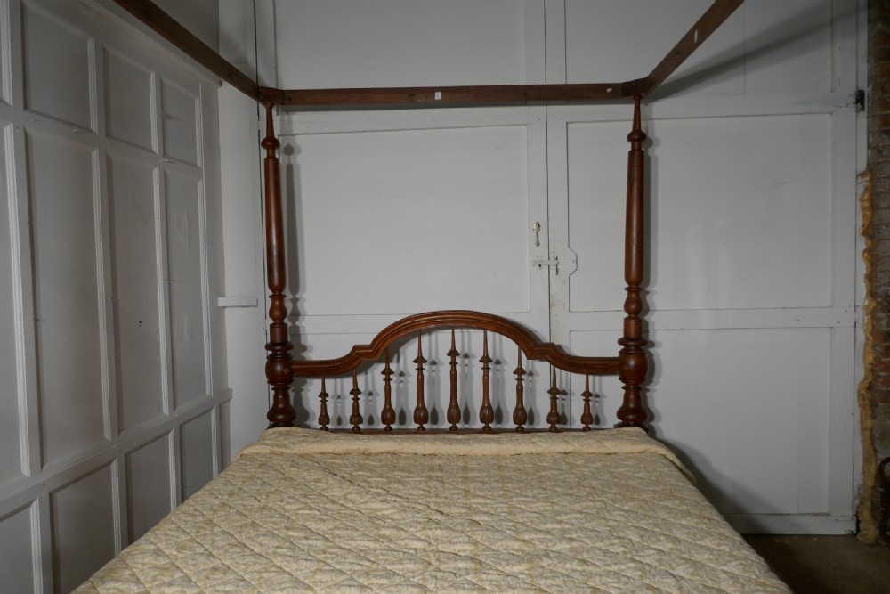 Colonial Raj Four Poster 6ft Bed, Anglo Indian Carved 4 Poster Large Double Bed View VII