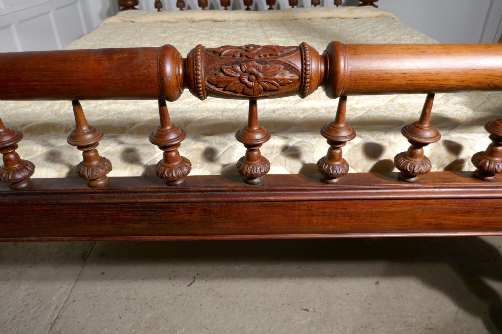 Colonial Raj Four Poster 6ft Bed, Anglo Indian Carved 4 Poster Large Double Bed View XI