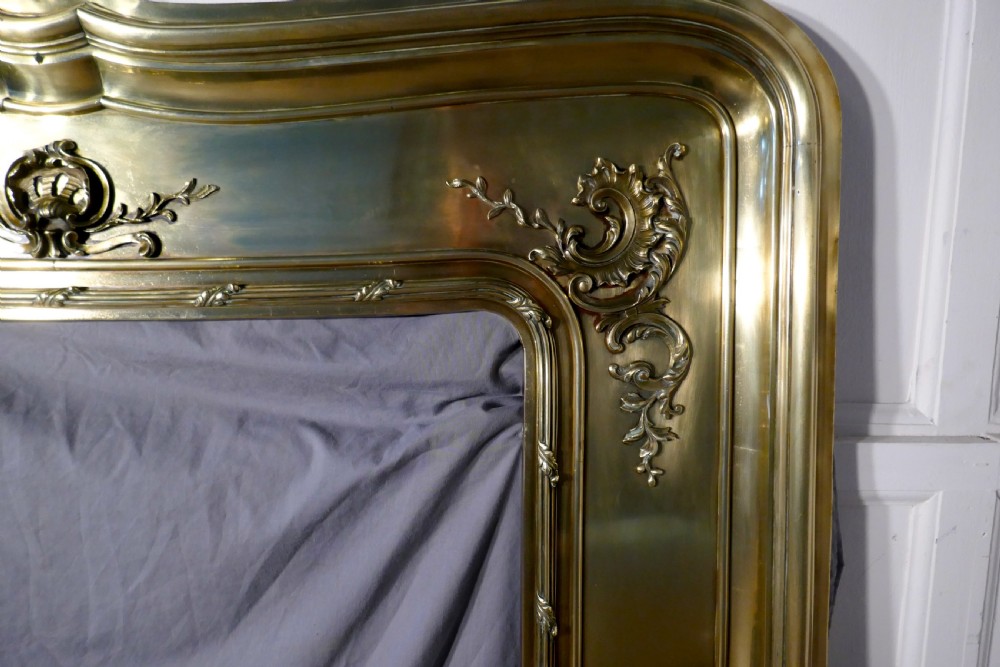 French 19th Century Brass Fire Place Surround View V