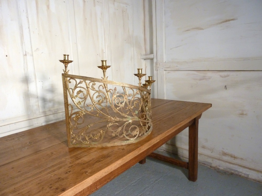Large Pair of 19th Century French Brass Church Candelabra,   View IV