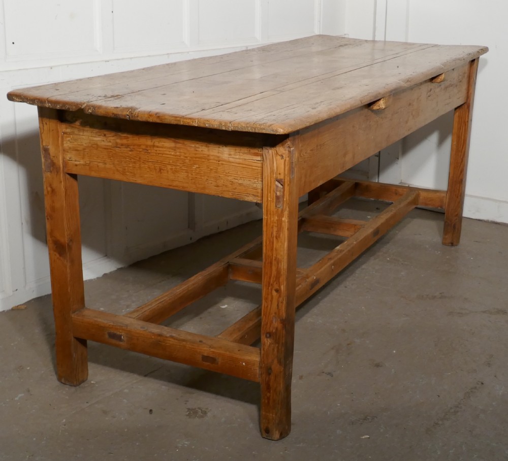 Sturdy Rustic Pine Farmhouse Table