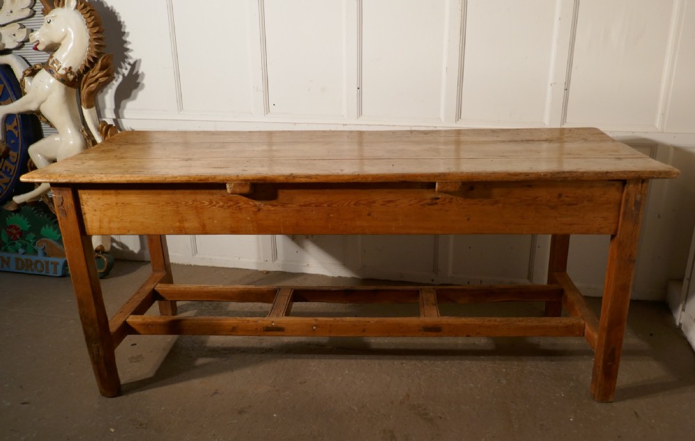 Sturdy Rustic Pine Farmhouse Table View V