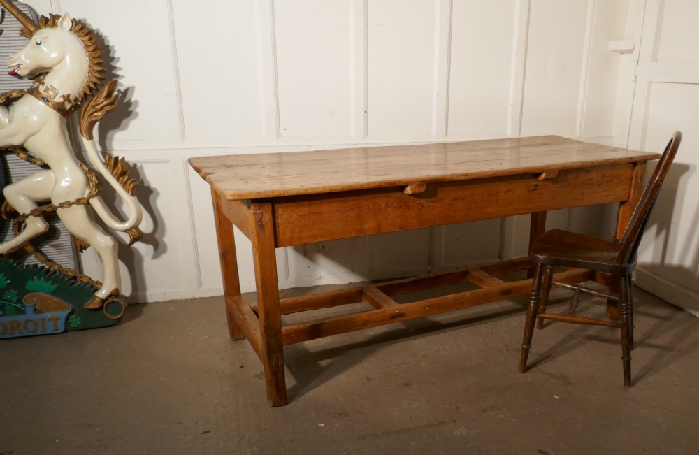 Sturdy Rustic Pine Farmhouse Table View VI