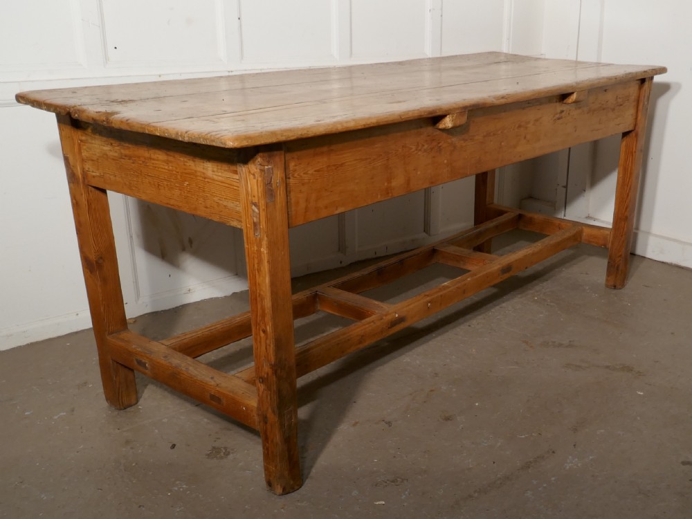 Sturdy Rustic Pine Farmhouse Table View VIII
