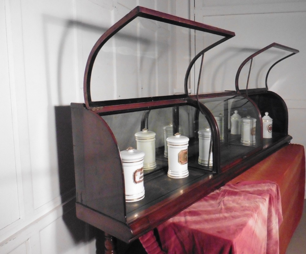 Large Victorian Mahogany Shop Display Counter Cabinet,   View V