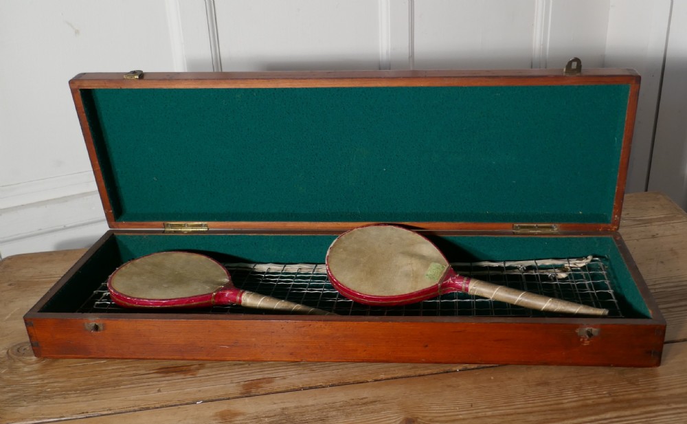 Vintage Edwardian Ping Pong or table Tennis set by Quiggins View IV