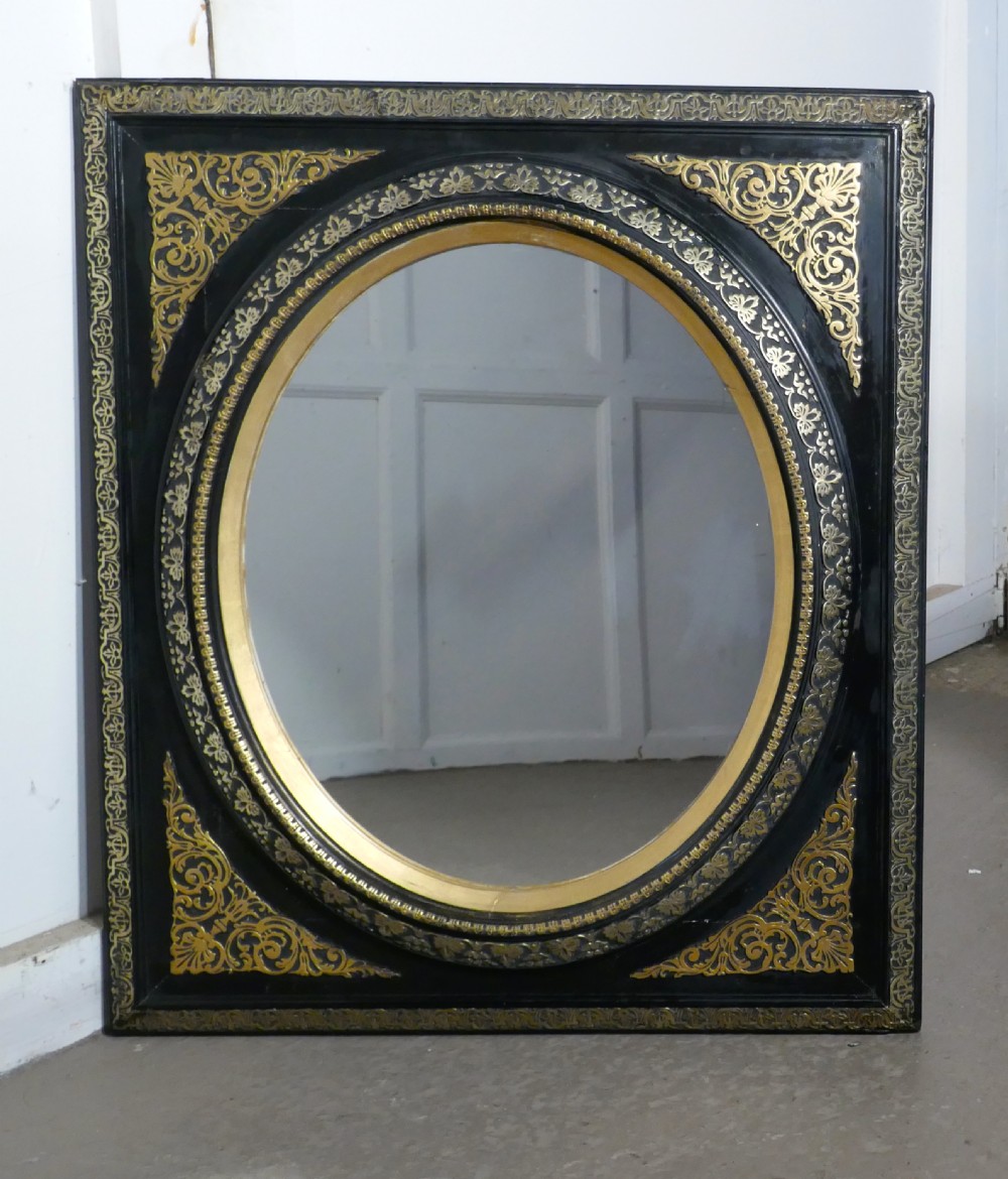 Stunning French Empire Gilt and Lacquer Wall Mirror