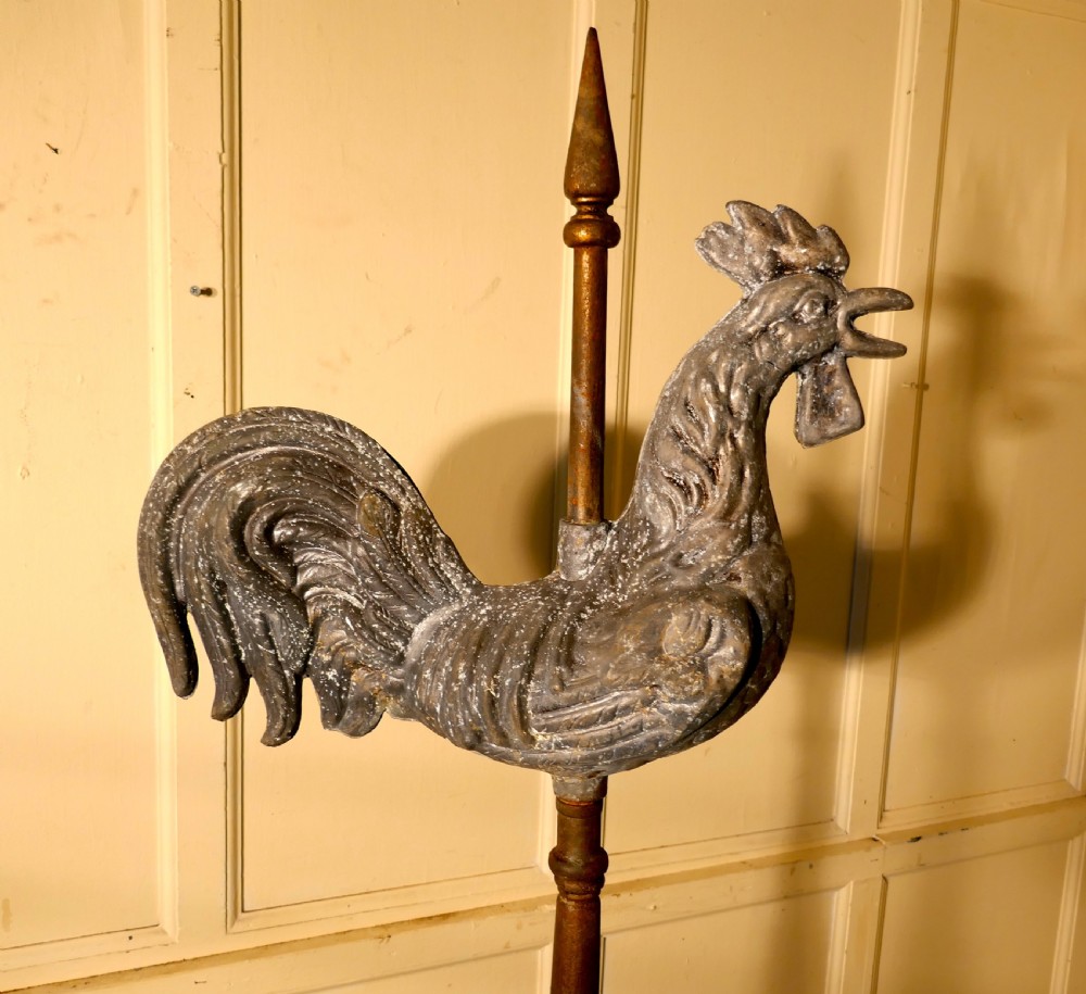 Cockerel Weather Vane Mounted on a Tower Roof Finial View III