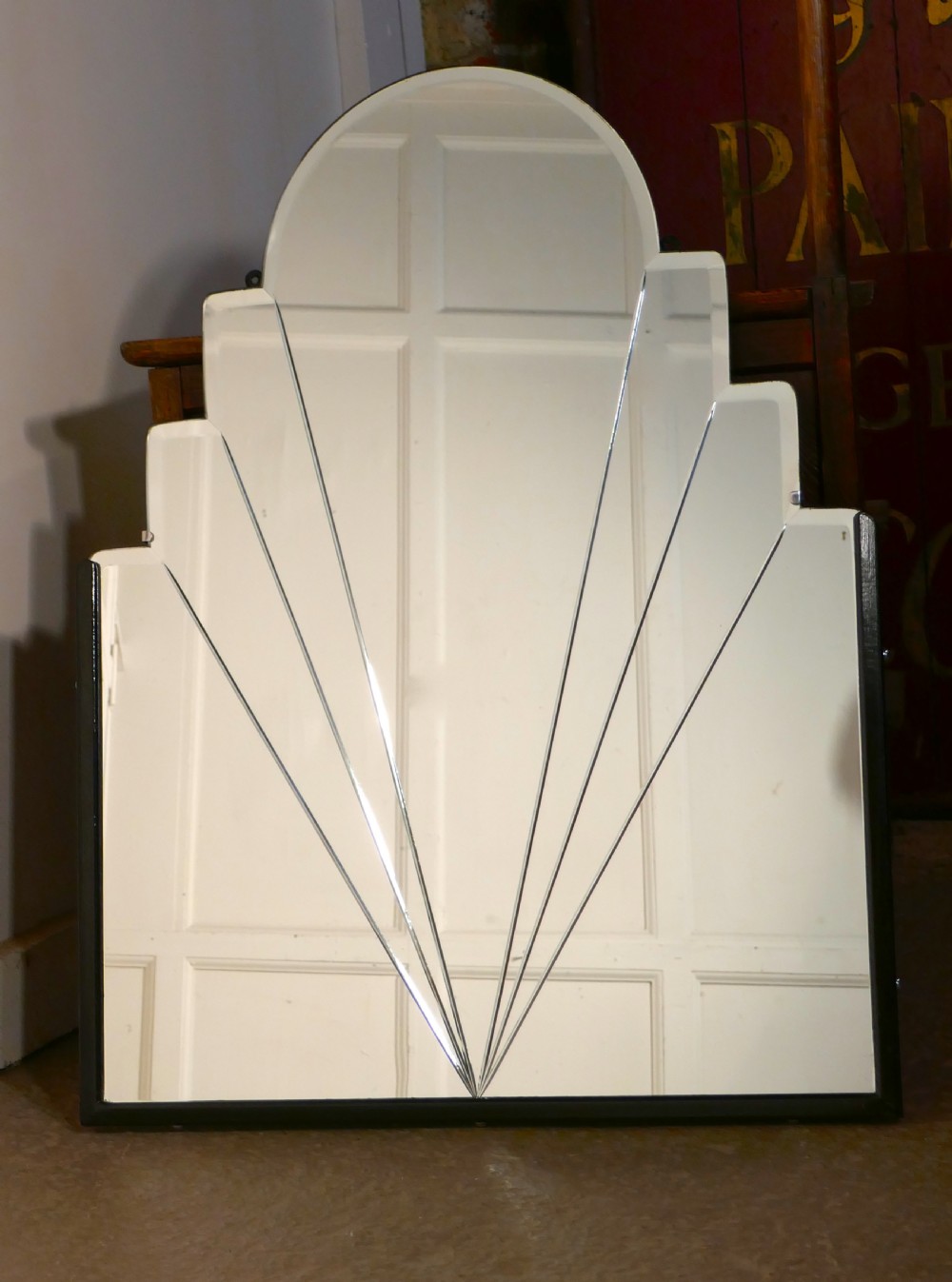 A Lovely Art Deco Odeon Style Wall Mirror. View II