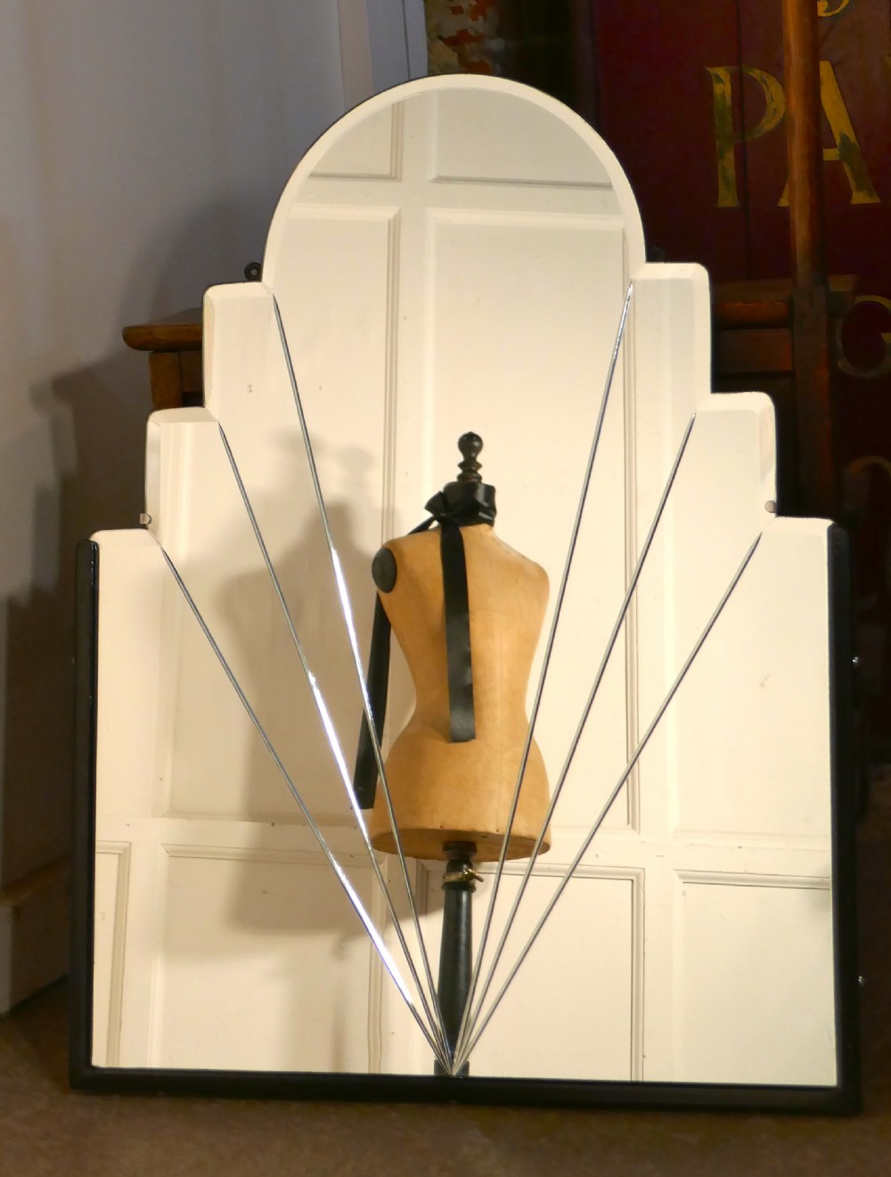 A Lovely Art Deco Odeon Style Wall Mirror. View IV