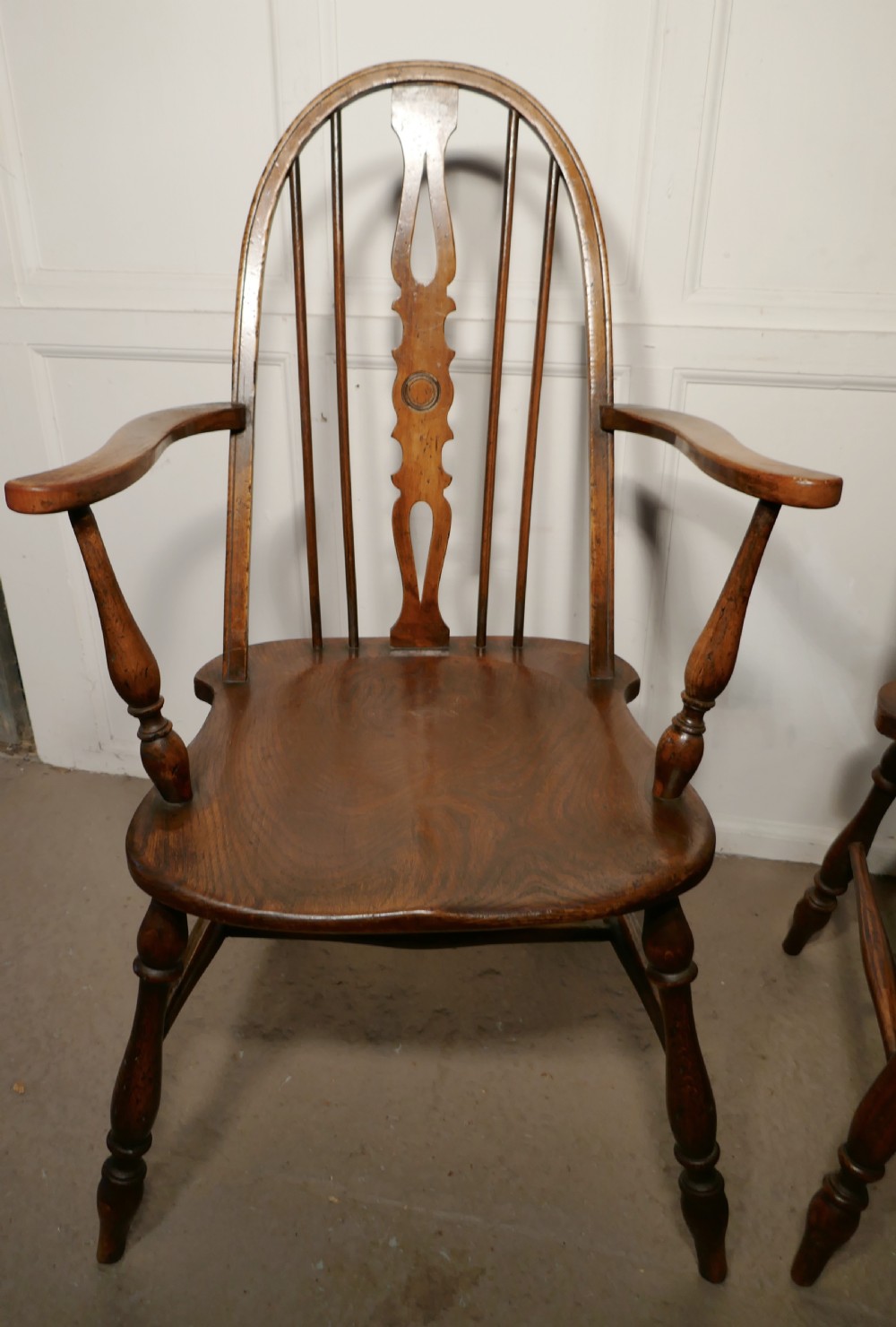 Set of 6 Beech & Elm Arts and Crafts High Back English Windsor Chairs,  View VI