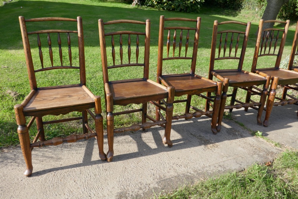 Set of 6 Early 19th Century Elm and Ash Country Chairs View III