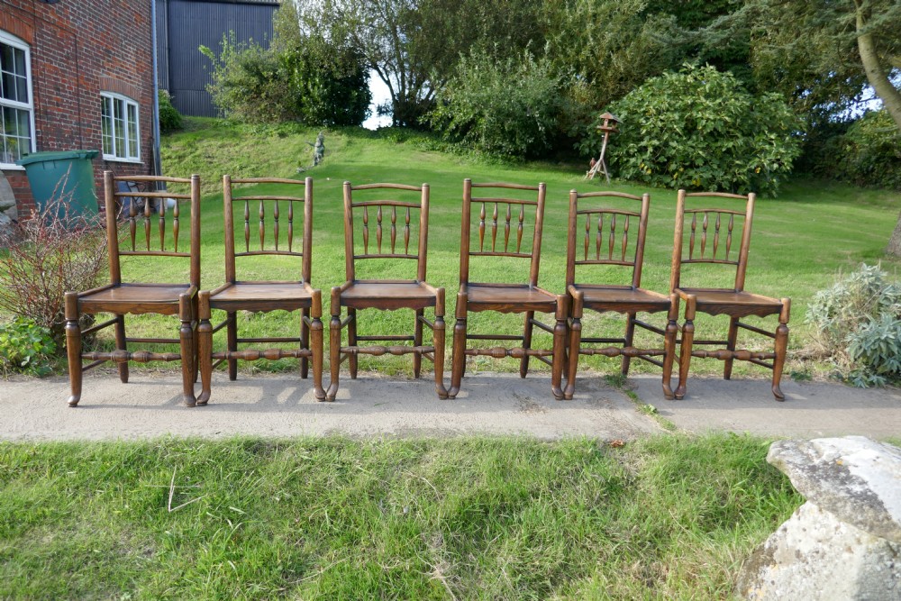 Set of 6 Early 19th Century Elm and Ash Country Chairs View XII