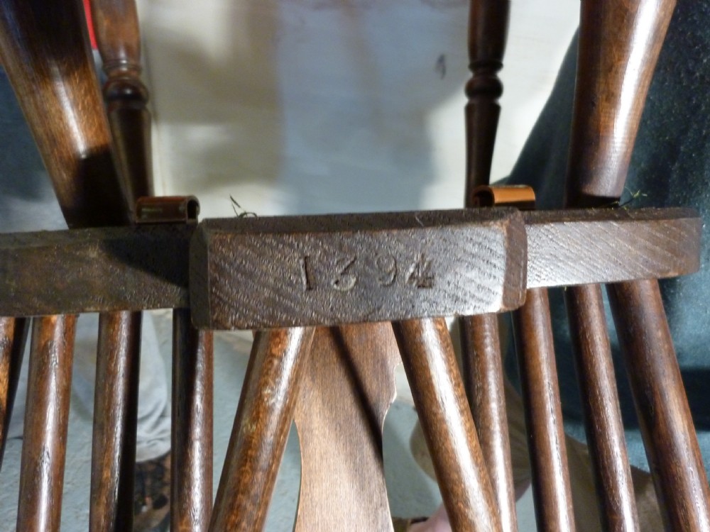 A pair of Victorian Beech & Elm Wheel Back Chairs View II