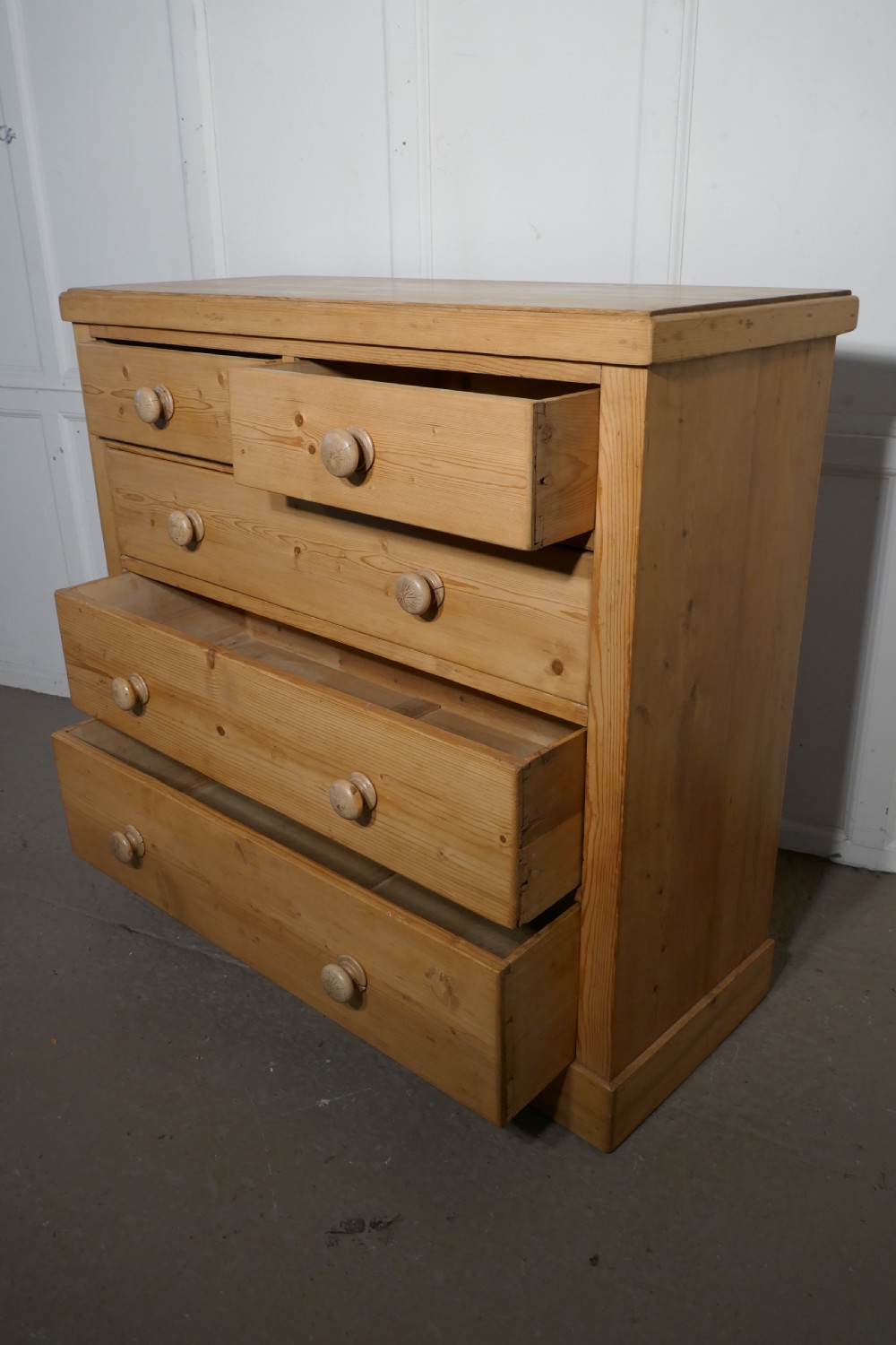 Large Victorian Stripped Pine Chest of Drawers  View II