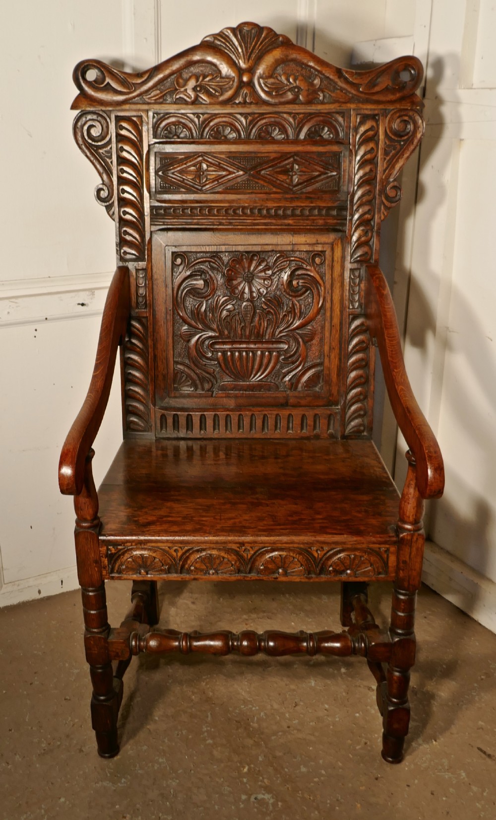 17th Century Carved Oak Wainscot Chair127