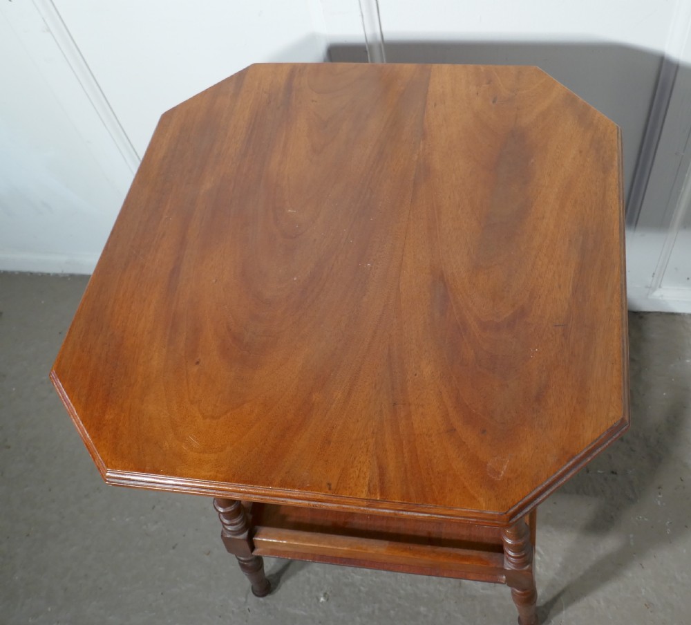 An Edwardian Blonde Mahogany Etagere or Occasional Table View II