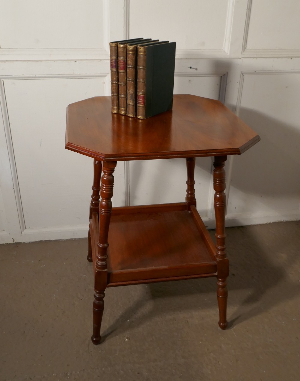 An Edwardian Blonde Mahogany Etagere or Occasional Table View VIII