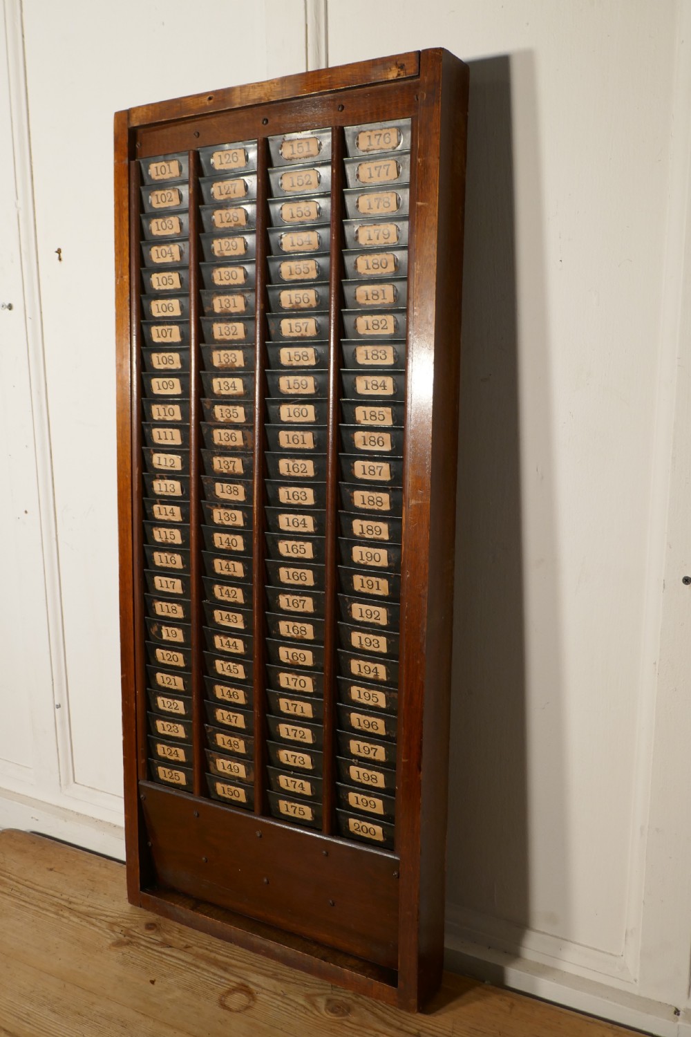 Mahogany Clocking in Time Card Rack View V