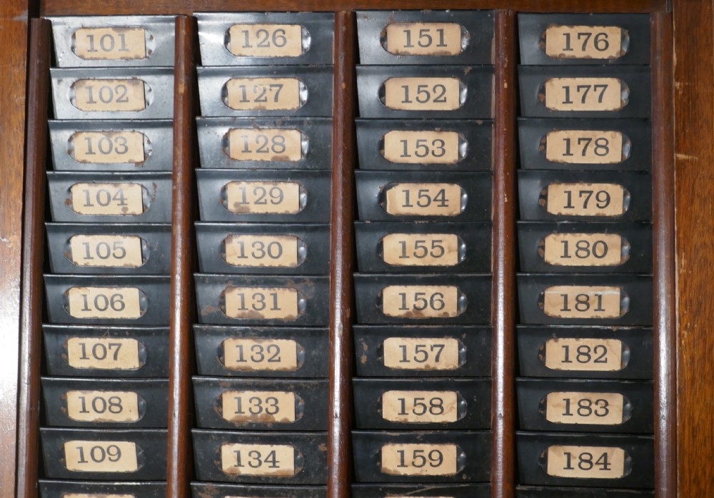 Mahogany Clocking in Time Card Rack View III