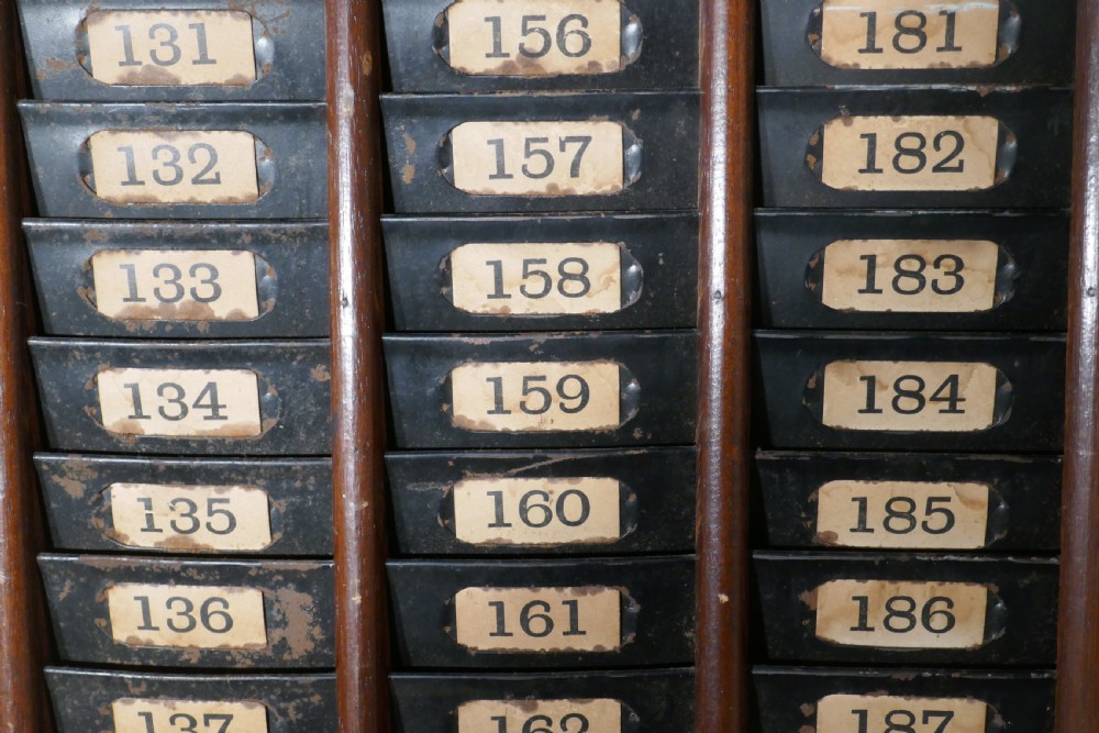 Mahogany Clocking in Time Card Rack View IV