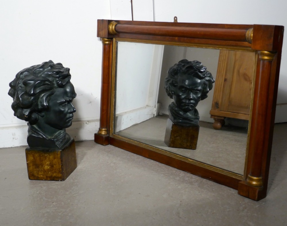 Regency Style Mahogany and Gilt Over Mantle Mirror View II