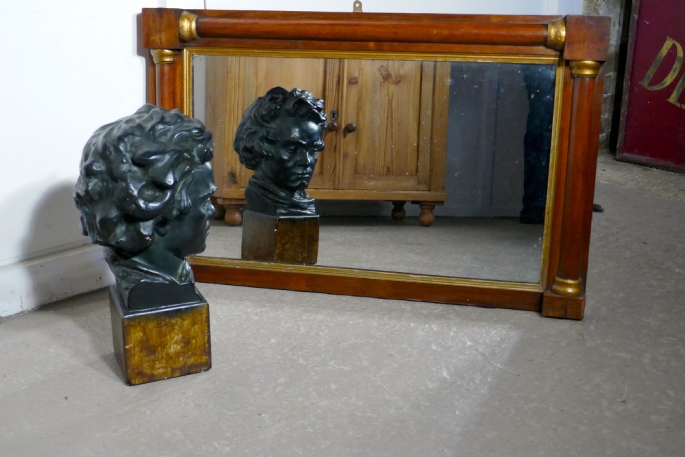 Regency Style Mahogany and Gilt Over Mantle Mirror View III
